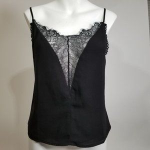 Women Camisole Tank Shirt Top Blouse XS Black Lace Strap Gothic Punk Alt Cosplay